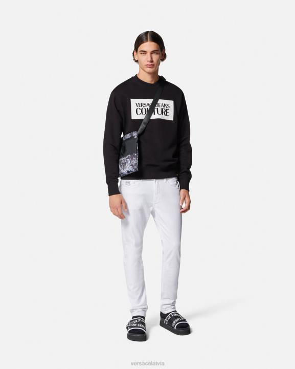 melns apģērbs Versace 806B2377 vīriešiem logo džemperis