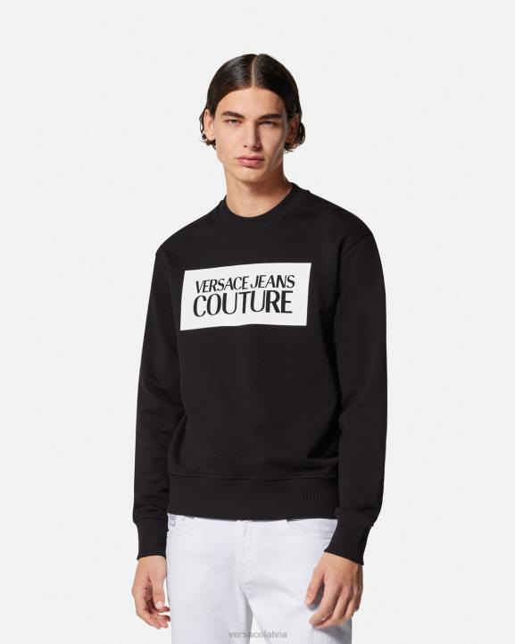 melns apģērbs Versace 806B2377 vīriešiem logo džemperis