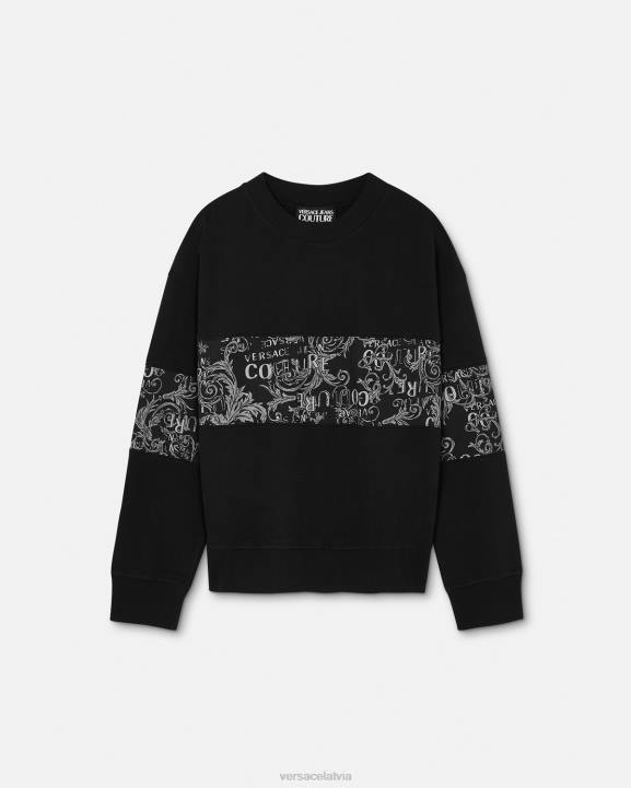 melns apģērbs Versace 806B2406 vīriešiem Modes sporta krekls ar logotipu