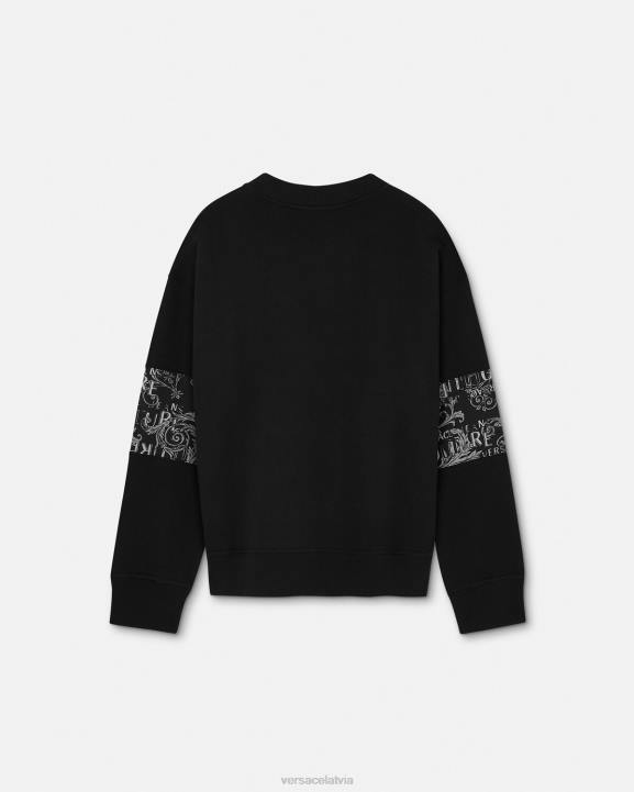 melns apģērbs Versace 806B2406 vīriešiem Modes sporta krekls ar logotipu