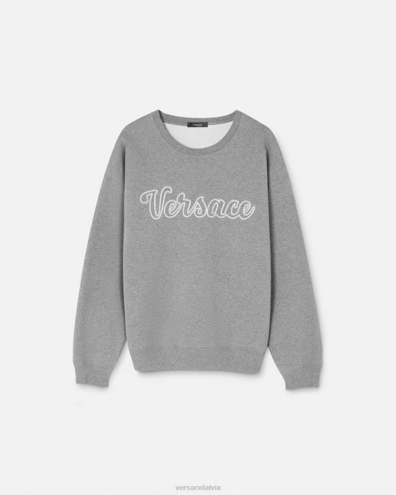 pelēks apģērbs Versace 806B1424 vīriešiem augstskolas logo sporta krekls