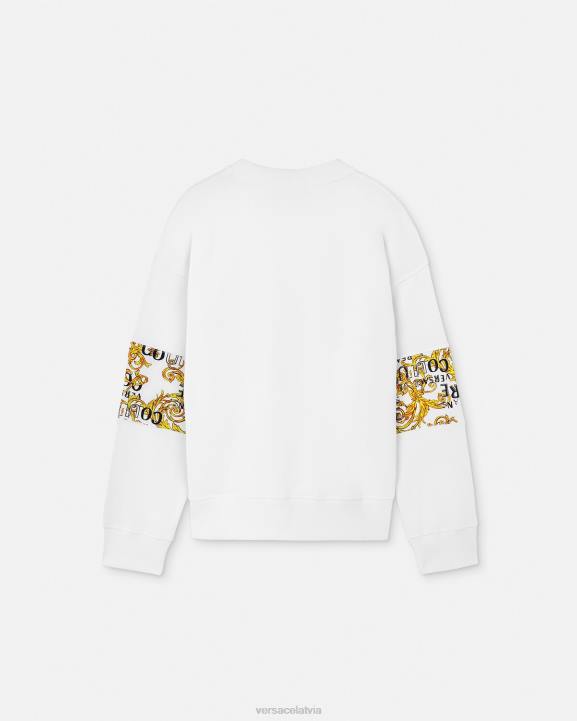 zelts un balts apģērbs Versace 806B2408 vīriešiem Modes sporta krekls ar logotipu