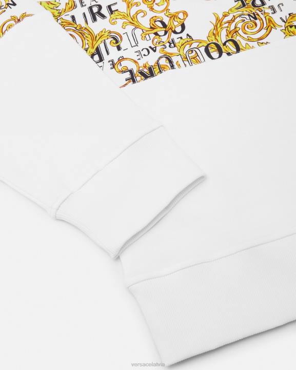 zelts un balts apģērbs Versace 806B2408 vīriešiem Modes sporta krekls ar logotipu