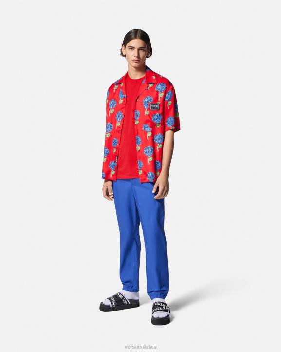 apelsīns apģērbs Versace 806B2373 vīriešiem T-krekls ar rozes logotipu