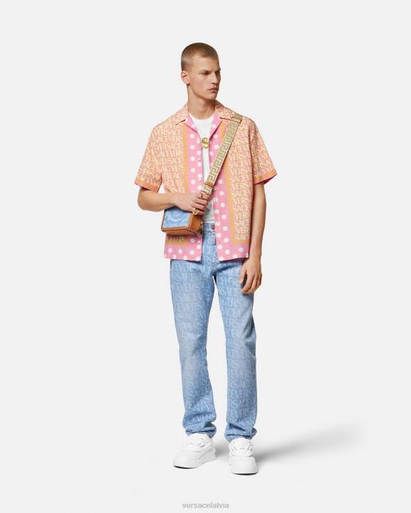 balts apģērbs Versace 806B1360 vīriešiem jūras gliemežvāku baroka logo t-krekls