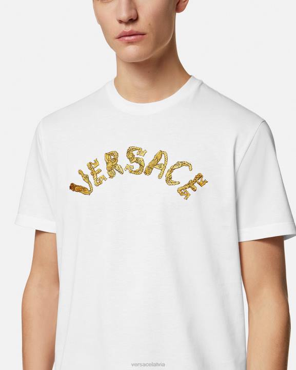 balts apģērbs Versace 806B1360 vīriešiem jūras gliemežvāku baroka logo t-krekls