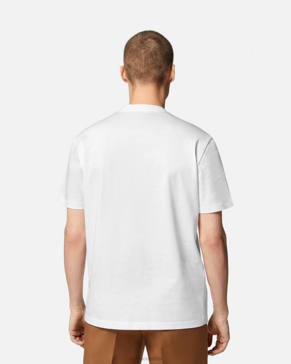 balts apģērbs Versace 806B1379 vīriešiem baroka silueta t-krekls ar logotipu