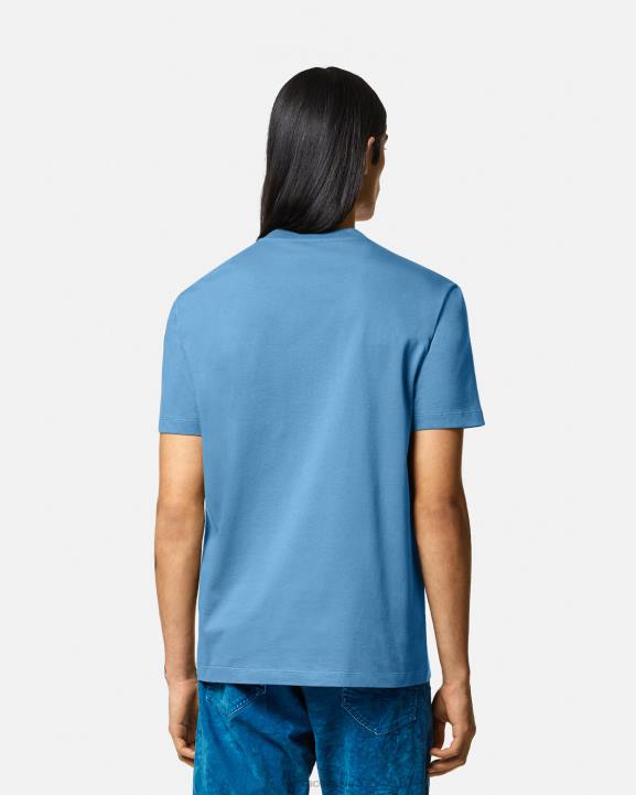 gaiši zils apģērbs Versace 806B1367 vīriešiem baroka silueta t-krekls ar logotipu