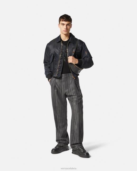 melns apģērbs Versace 806B1378 vīriešiem baroka silueta t-krekls