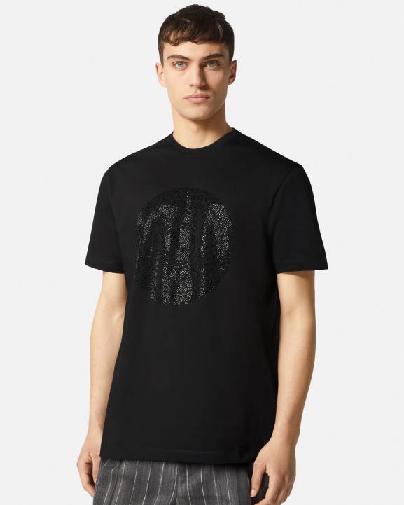 melns apģērbs Versace 806B1378 vīriešiem baroka silueta t-krekls