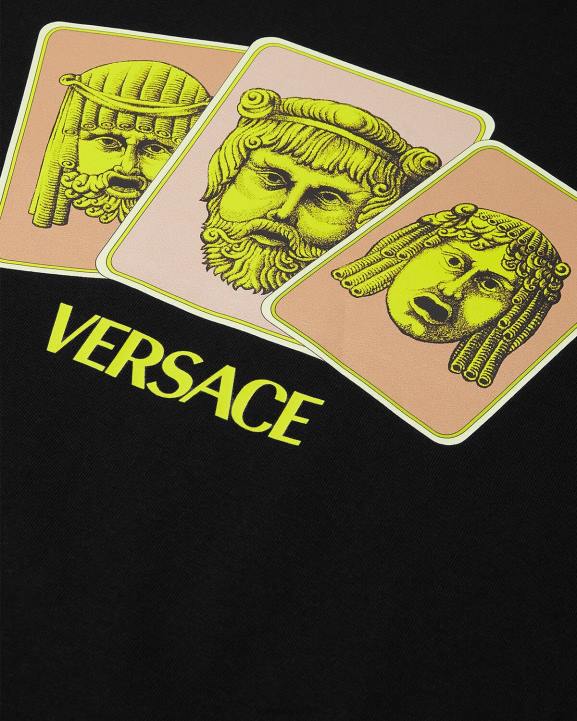 melns apģērbs Versace 806B1382 vīriešiem le maschere t-krekls