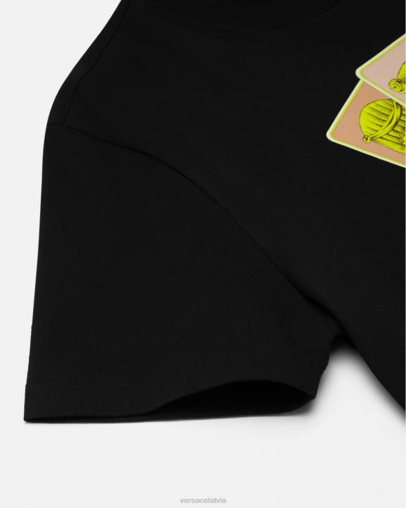 melns apģērbs Versace 806B1382 vīriešiem le maschere t-krekls