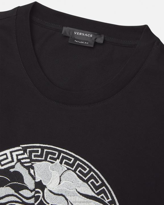 melns apģērbs Versace 806B1397 vīriešiem medusa logo t-krekls