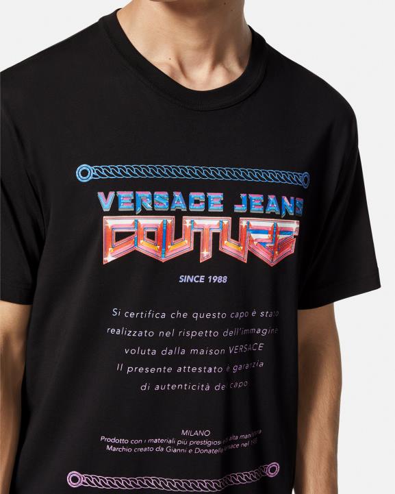 melns apģērbs Versace 806B2368 vīriešiem garantijas logotipa t-krekls