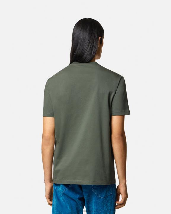 zaļš apģērbs Versace 806B1368 vīriešiem baroka silueta t-krekls ar logotipu