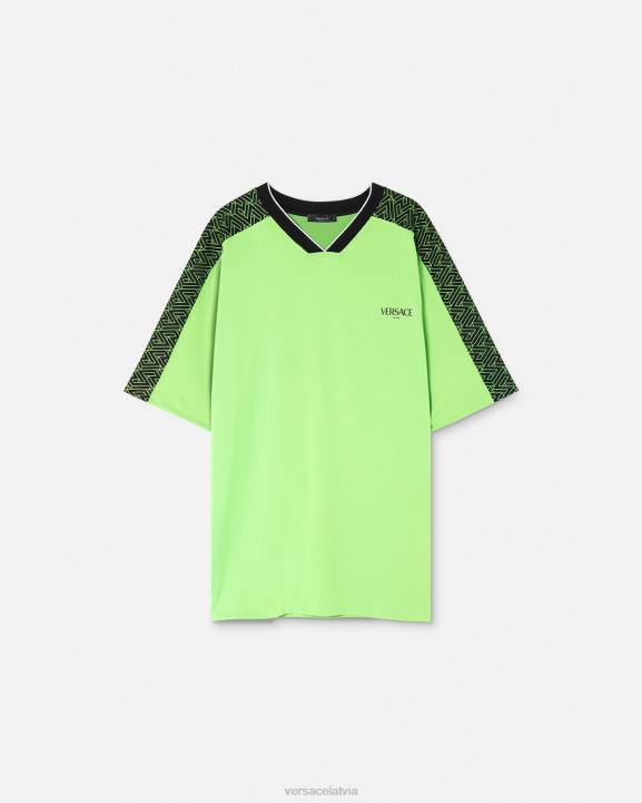 zaļš un melns apģērbs Versace 806B1462 vīriešiem la greca sporta zāles t-krekls
