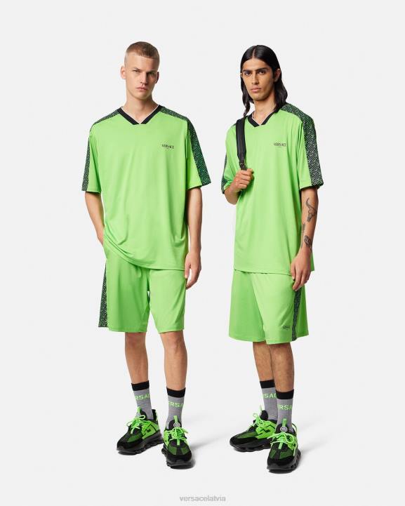 zaļš un melns apģērbs Versace 806B1462 vīriešiem la greca sporta zāles t-krekls