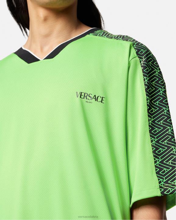 zaļš un melns apģērbs Versace 806B1462 vīriešiem la greca sporta zāles t-krekls