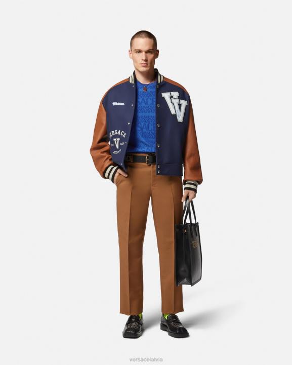 zils apģērbs Versace 806B1407 vīriešiem Allover frotē t-krekls