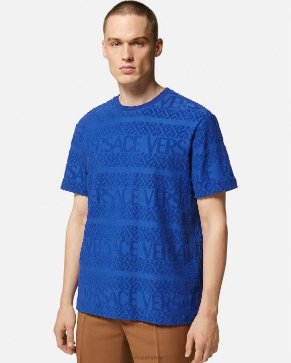 zils apģērbs Versace 806B1407 vīriešiem Allover frotē t-krekls