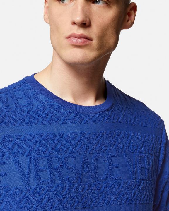 zils apģērbs Versace 806B1407 vīriešiem Allover frotē t-krekls