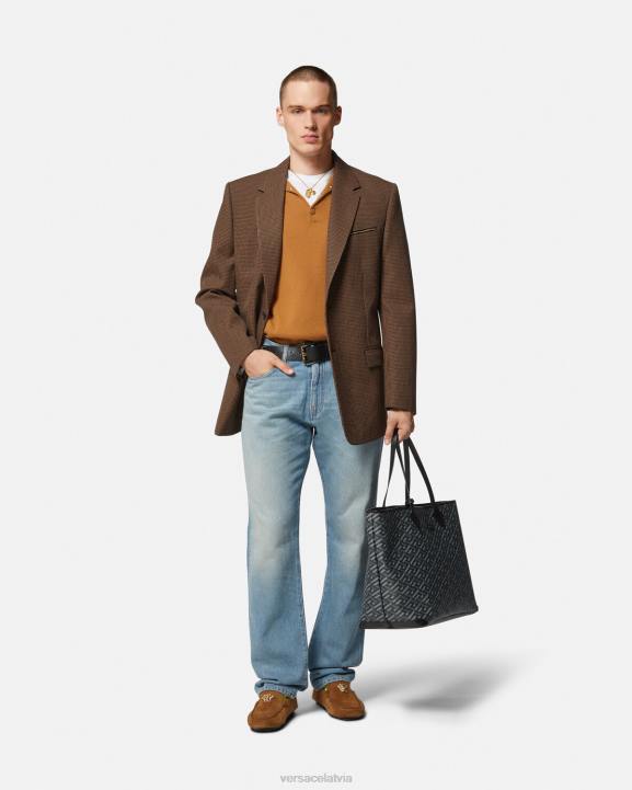 apelsīns apģērbs Versace 806B1347 vīriešiem spirālveida polo džemperis