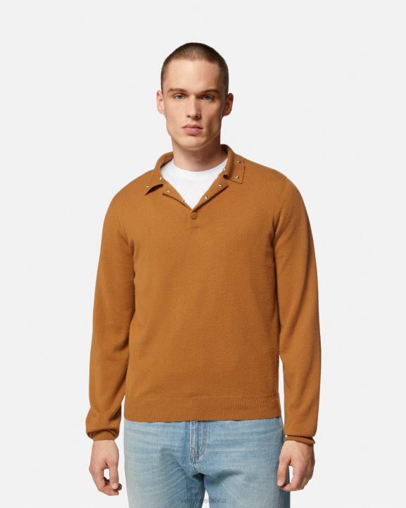 apelsīns apģērbs Versace 806B1347 vīriešiem spirālveida polo džemperis