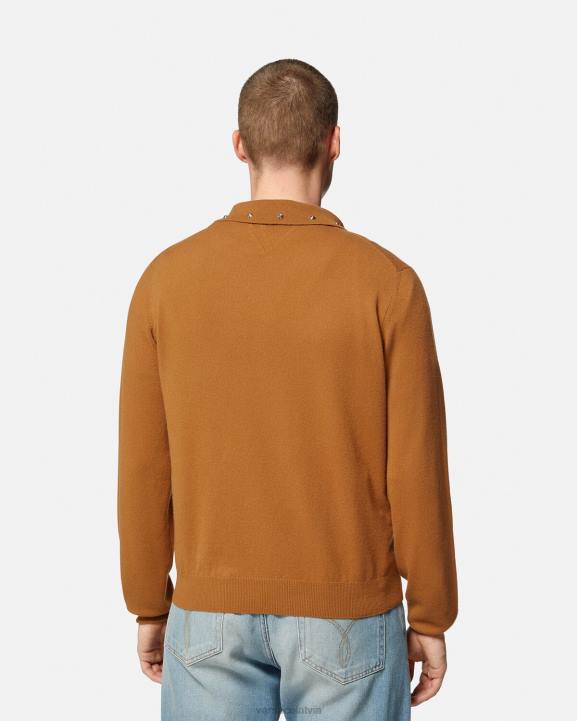 apelsīns apģērbs Versace 806B1347 vīriešiem spirālveida polo džemperis