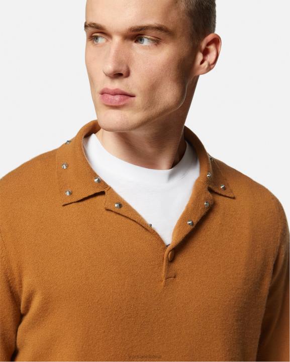 apelsīns apģērbs Versace 806B1347 vīriešiem spirālveida polo džemperis