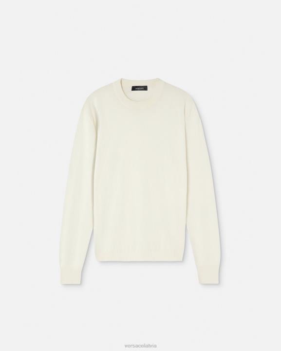 bēšs apģērbs Versace 806B1326 vīriešiem la greca zīda maisījuma džemperis