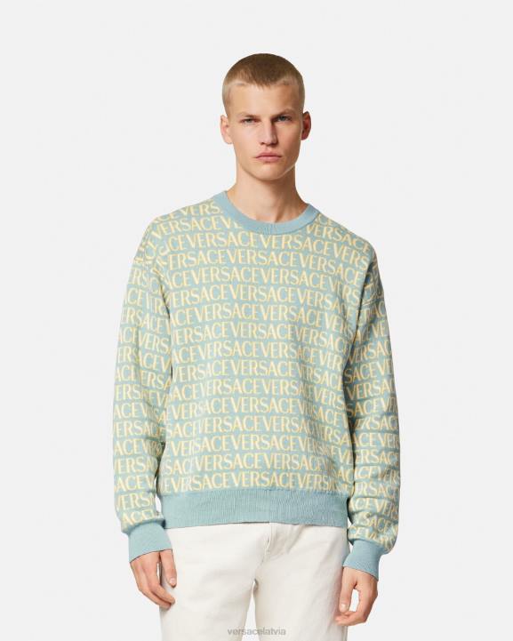 drukāt apģērbs Versace 806B1325 vīriešiem allover adīts džemperis