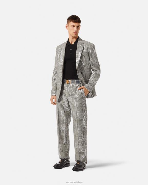 melns apģērbs Versace 806B1337 vīriešiem greca polo krekls