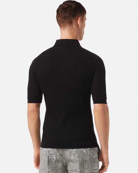 melns apģērbs Versace 806B1337 vīriešiem greca polo krekls