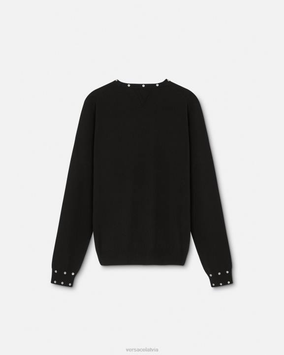 melns apģērbs Versace 806B1346 vīriešiem spirālveida džemperis
