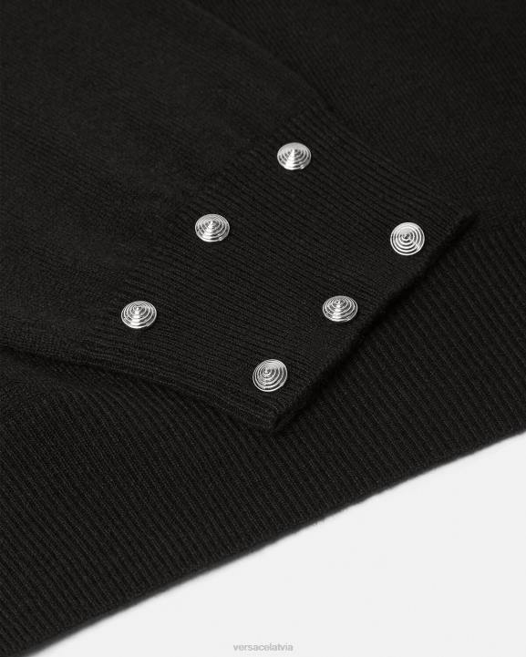 melns apģērbs Versace 806B1346 vīriešiem spirālveida džemperis