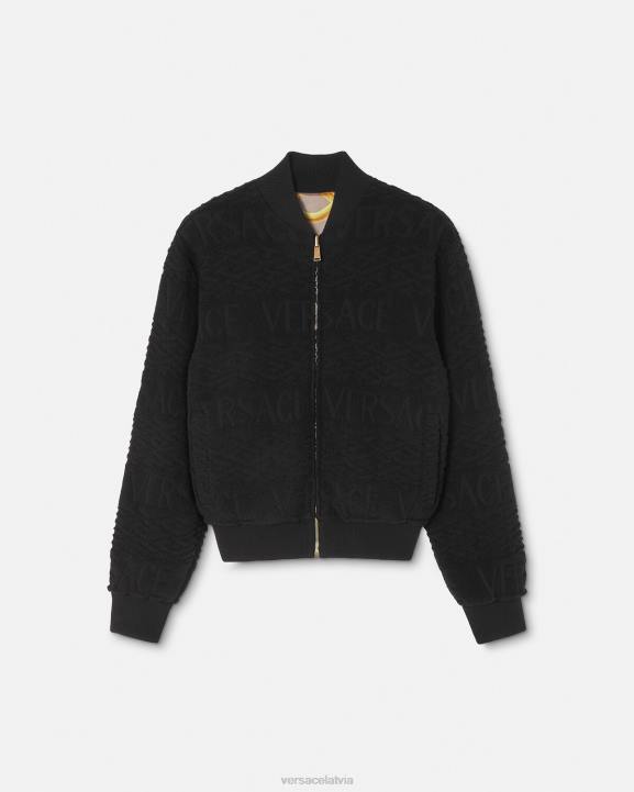 melns apģērbs Versace 806B1351 vīriešiem apgriežama barocco 660 bomber jaka