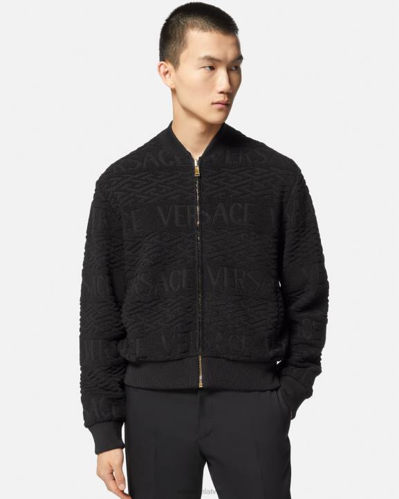 melns apģērbs Versace 806B1351 vīriešiem apgriežama barocco 660 bomber jaka