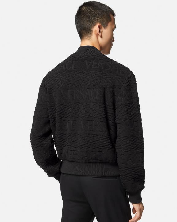 melns apģērbs Versace 806B1351 vīriešiem apgriežama barocco 660 bomber jaka