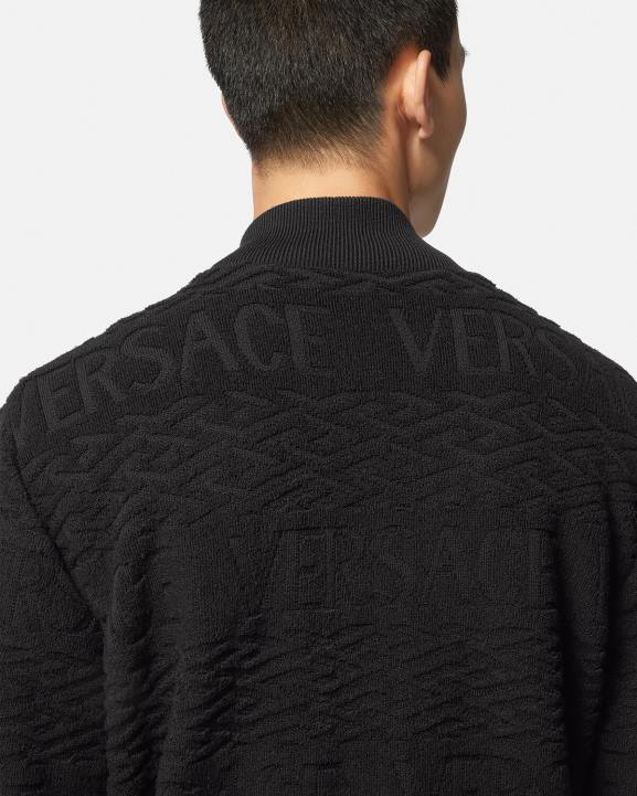 melns apģērbs Versace 806B1351 vīriešiem apgriežama barocco 660 bomber jaka