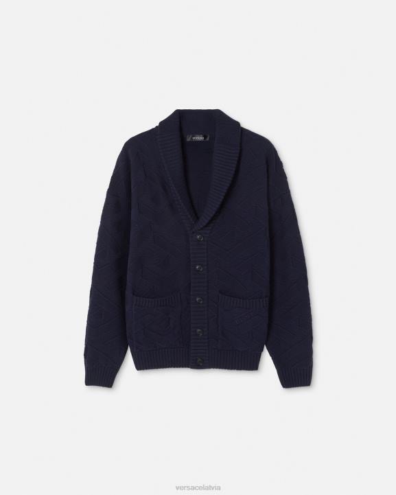 zils apģērbs Versace 806B1343 vīriešiem la greca trikotāžas jaka