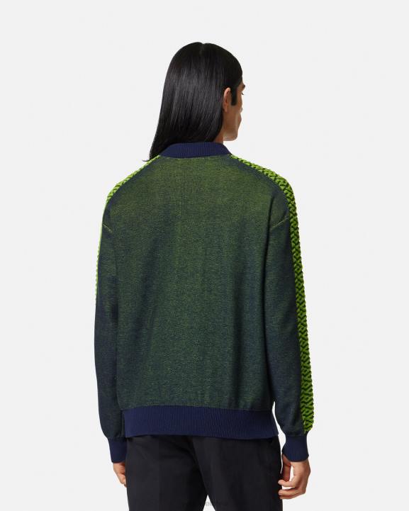 zils zaļš apģērbs Versace 806B1331 vīriešiem la greca medusa frotē džemperis