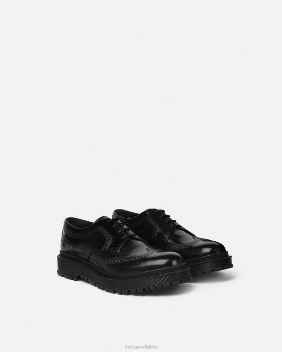 melns kurpes Versace 806B1559 vīriešiem greca derbija apavi