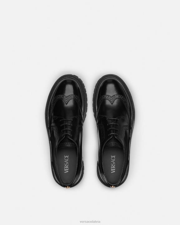 melns kurpes Versace 806B1559 vīriešiem greca derbija apavi