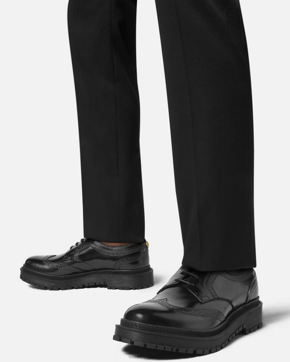 melns kurpes Versace 806B1559 vīriešiem greca derbija apavi