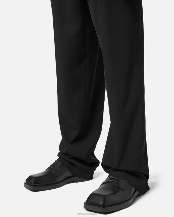 melns kurpes Versace 806B1561 vīriešiem kvadrātveida derbija kurpes