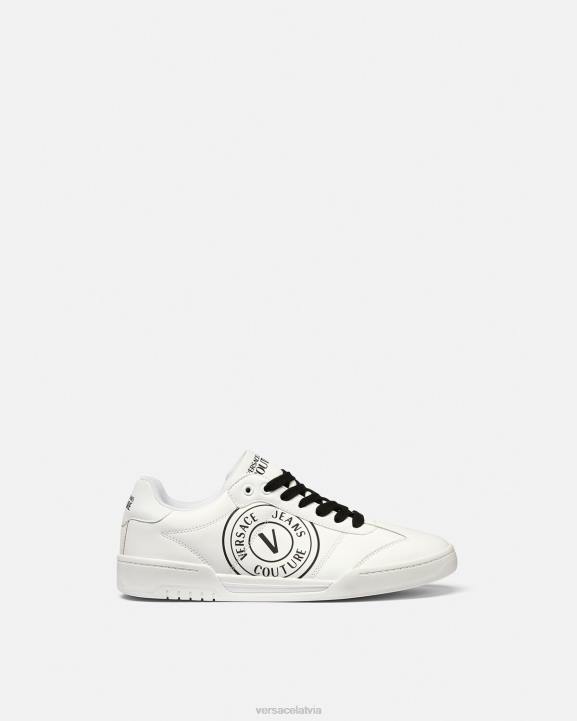 balts melns kurpes Versace 806B2442 vīriešiem brooklyn v-embem kedas