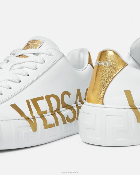 balts un zelts kurpes Versace 806B1549 vīriešiem logo greca kedas
