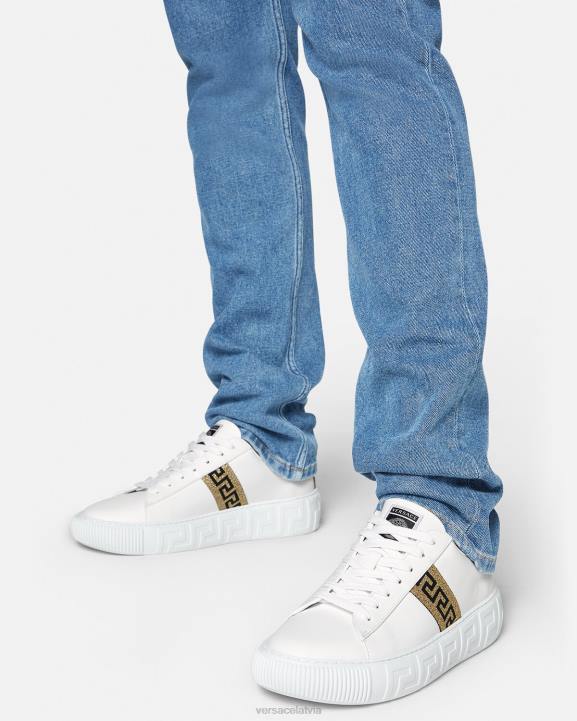 balts un zelts kurpes Versace 806B1552 vīriešiem greca kedas