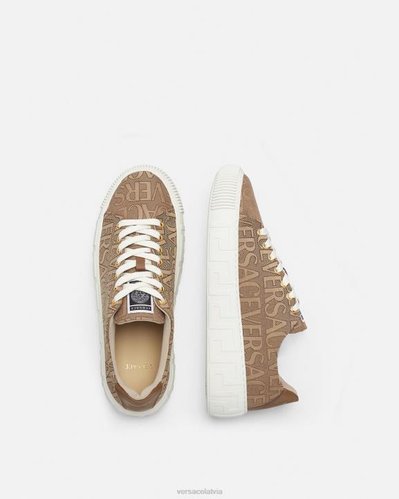 brūns kurpes Versace 806B1515 vīriešiem allover greca kedas