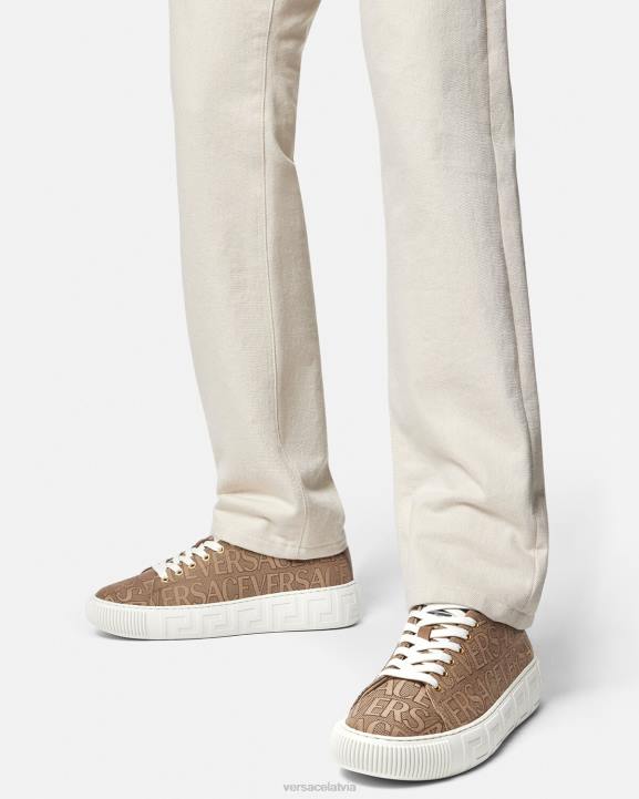 brūns kurpes Versace 806B1515 vīriešiem allover greca kedas